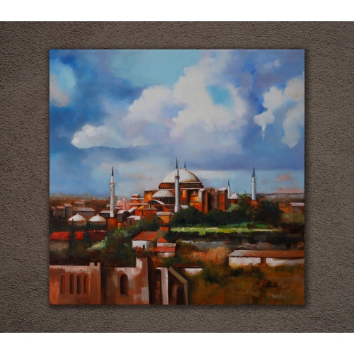 Aya Sofya Cami İstanbul Manzarası 100x100cm