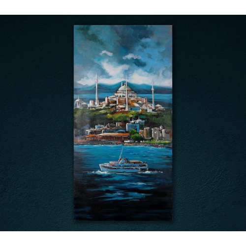 Aya Sofya İstanbul Yağlı Boya Kanvas Tablo 60x120 cm