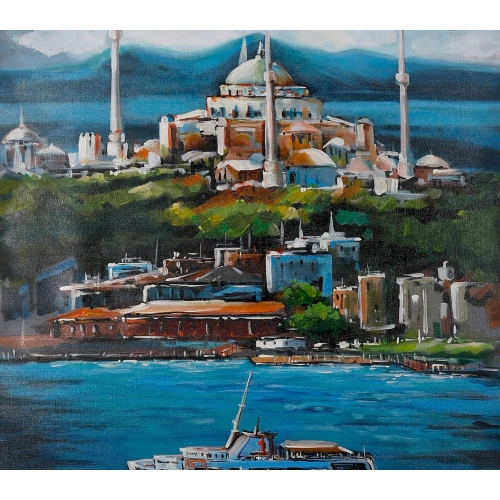 Aya Sofya İstanbul Yağlı Boya Kanvas Tablo 60x120 cm