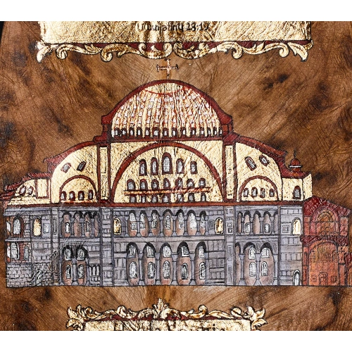 Ayasofya İstanbul Yaprak Üzerine Minyatür Sanatı 17x39 cm