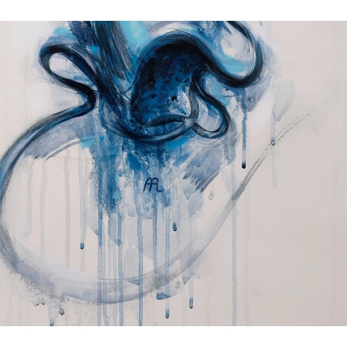 Dumanlı Semazen Figürü Mavi Kanvas Tablo 60x80 cm