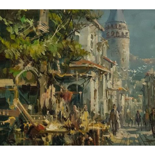 Galata Tower Istanbul Oil Painting