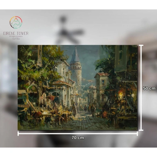 Galata Tower Istanbul Oil Painting
