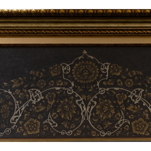Hilye-i Şerif Altın Tezhip Süslü Siyah İslami Hat Tablo 118x156 cm