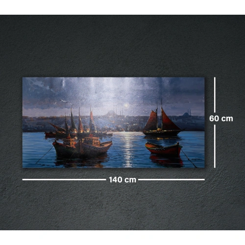 İstanbul Boğazında Kayıklar 60x120cm