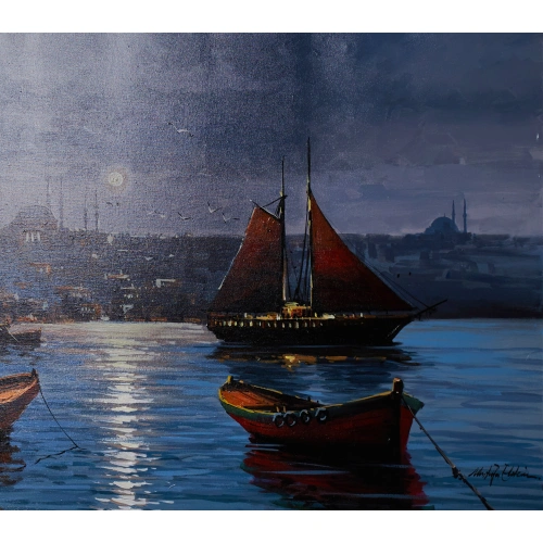 İstanbul Boğazında Kayıklar 60x120cm