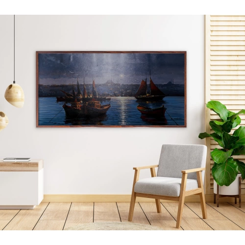 İstanbul Boğazında Kayıklar 60x120cm