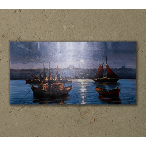 İstanbul Boğazında Kayıklar 60x120cm