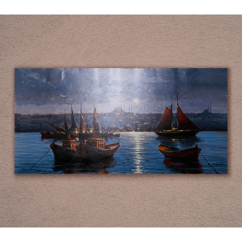 İstanbul Boğazında Kayıklar 60x120cm