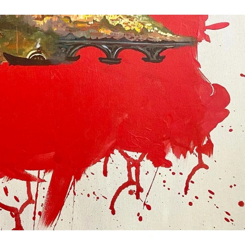 İstanbul Tarihi Yarımada Kırmızı Modern Tablo 65x80 cm