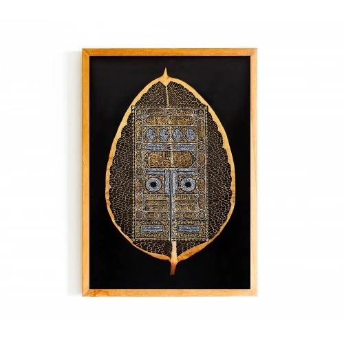 Kabe Kapısı Yaprak Üzerine Minyatür Sanatı 16x33 cm