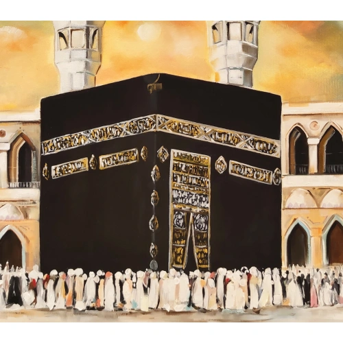 Kabe Mescid El Aksa Yağlı Boya Tablo 80x80 cm