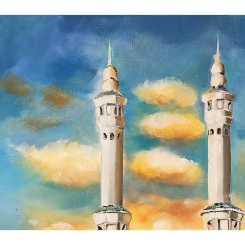 Kabe Mescid El Aksa Yağlı Boya Tablo 80x80 cm