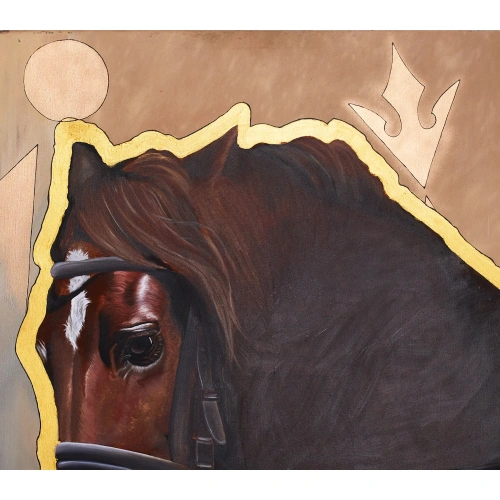 Kahverengi At Yağlıboya Tablo 80x120cm