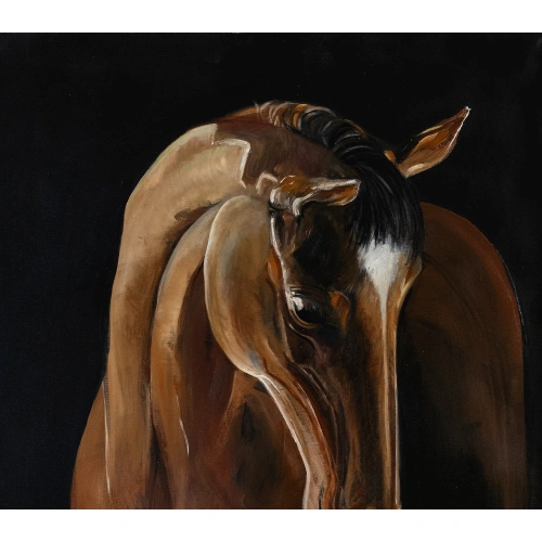 Kahverengi At Yağlıboya Tablo 80x120cm