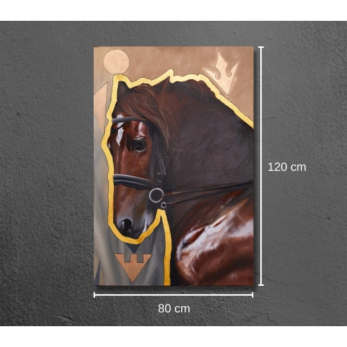 Kahverengi At Yağlıboya Tablo 80x120cm