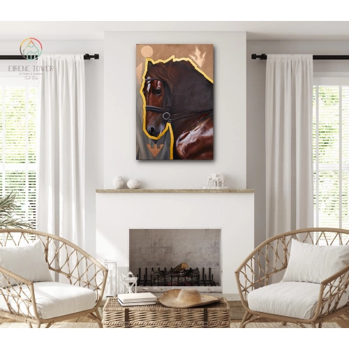 Kahverengi At Yağlıboya Tablo 80x120cm