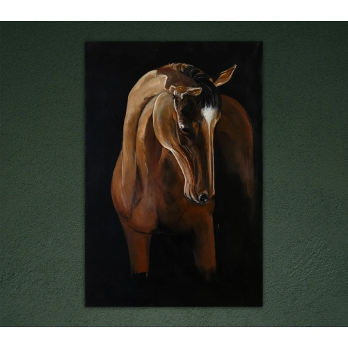 Kahverengi At Yağlıboya Tablo 80x120cm