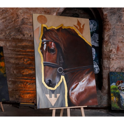 Kahverengi At Yağlıboya Tablo 80x120cm