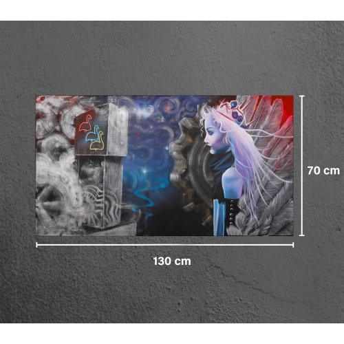 Kanatlı Kız Modern Kanvas Tablo 70x130cm