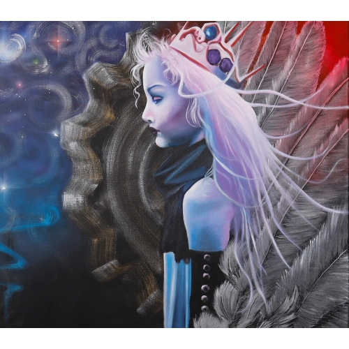 Kanatlı Kız Modern Kanvas Tablo 70x130cm