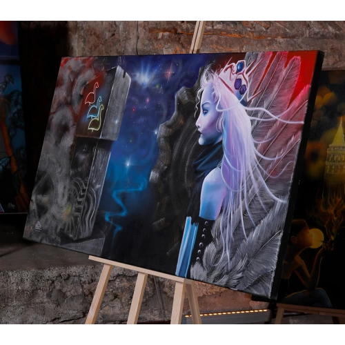 Kanatlı Kız Modern Kanvas Tablo 70x130cm
