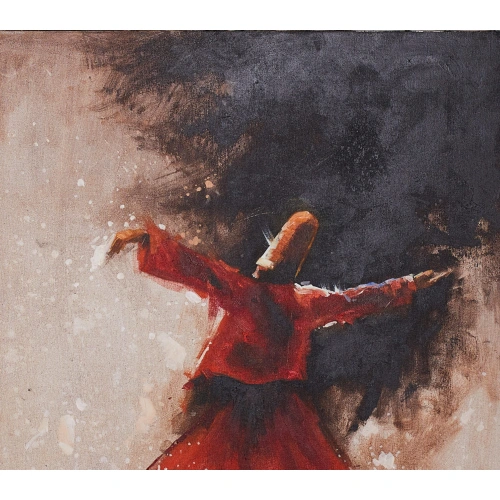 Kırmızı Semazen Yağlıboya Tablo 60x90cm