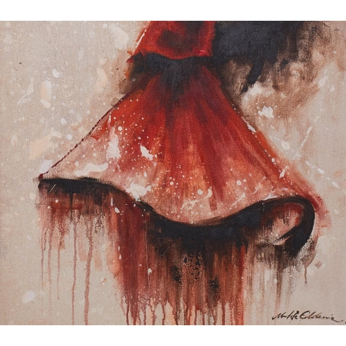 Kırmızı Semazen Yağlıboya Tablo 60x90cm