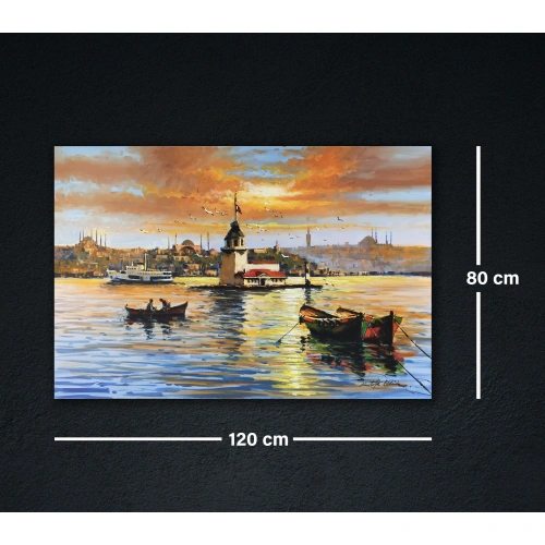 Kız Kulesi İstanbul Manzarası Kanvas Tablo 80x120 cm