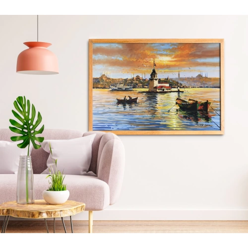 Kız Kulesi İstanbul Manzarası Kanvas Tablo 80x120 cm