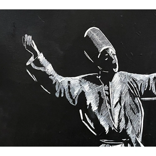 Whirling Dervish Black and White Canvas Art 50X70
