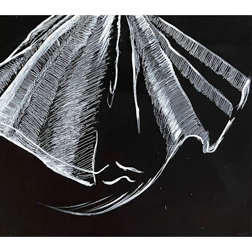 Whirling Dervish Black and White Canvas Art 50X70