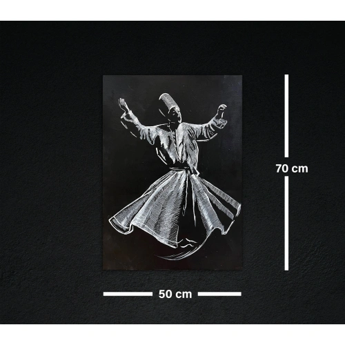 Whirling Dervish Black and White Canvas Art 50X70