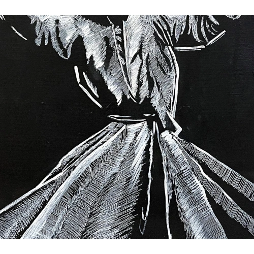 Whirling Dervish Black and White Canvas Art 50X70