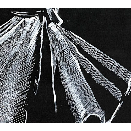 Whirling Dervish Black and White Canvas Art 50X70