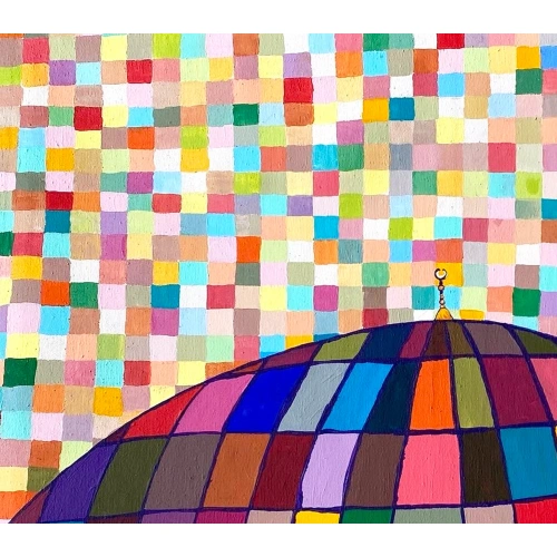 Mozaik Kubbe İstanbul Modern Renkli Tablo 84x84cm