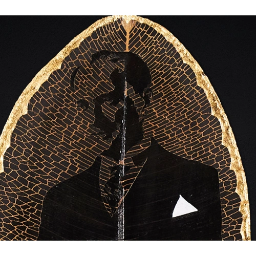 Mustafa Kemal Atatürk Portresi Yaprak Sanatı 17x33 cm