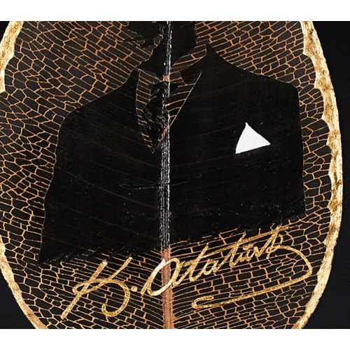 Mustafa Kemal Atatürk Portresi Yaprak Sanatı 17x33 cm