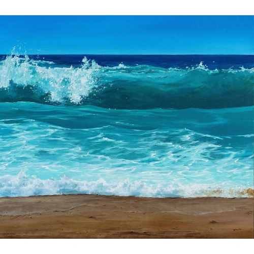Sahil Mavi Kanvas Tablo 60x140 cm