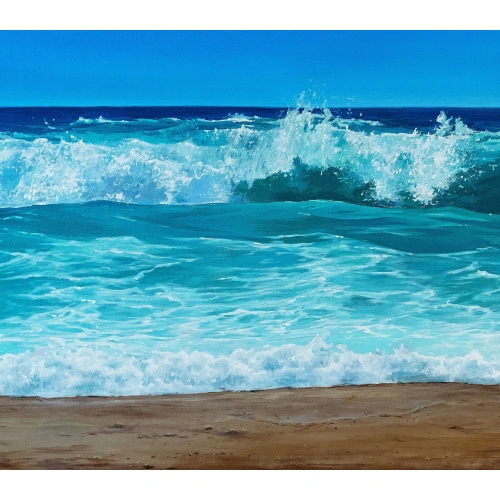 Sahil Mavi Kanvas Tablo 60x140 cm