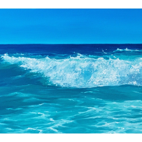 Sahil Mavi Kanvas Tablo 60x140 cm