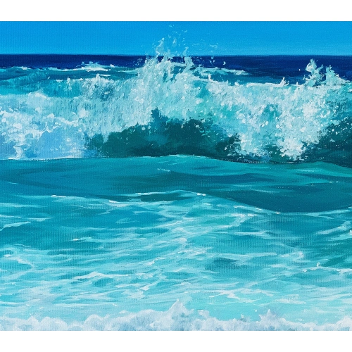 Sahil Mavi Kanvas Tablo 60x140 cm