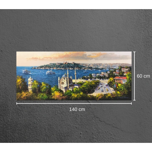 Ortaköy Cami İstanbul Yağlı Boya Tablo 60x140 cm