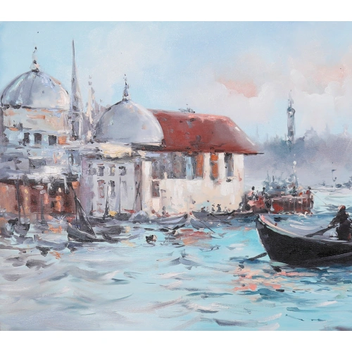 Ortaköyde Tekneler İstanbul Manzarası 60x120cm