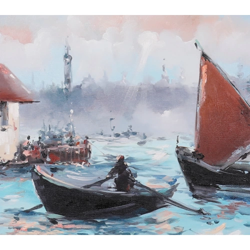 Ortaköyde Tekneler İstanbul Manzarası 60x120cm