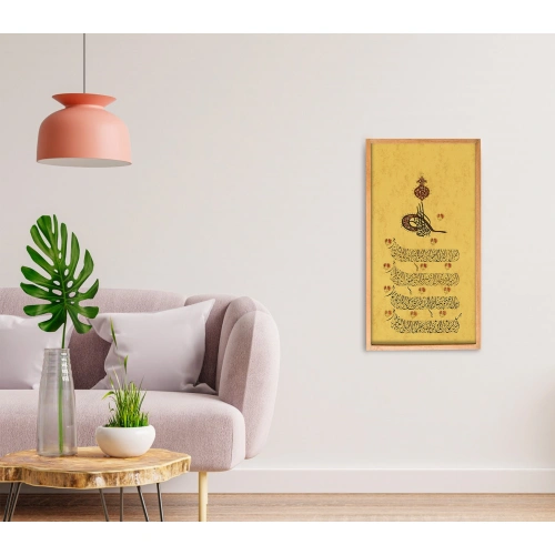 Osmanlı Fermanı El Yazması Hat Tablo 35x70 cm