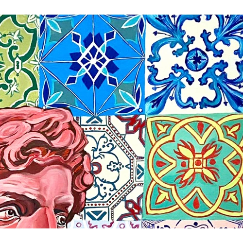 Pop Art Davut Heykeli Portresi 80x80cm