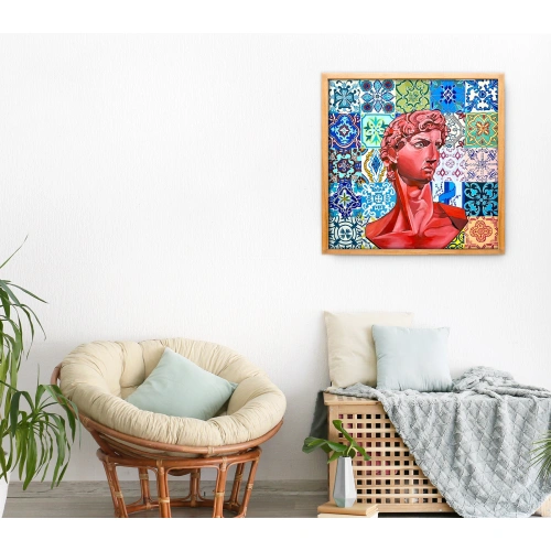 Pop Art Davut Heykeli Portresi 80x80cm