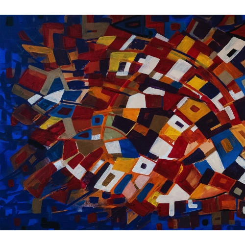 Renkli Abstrakt Modern Kanvas Tablo 60x140 cm