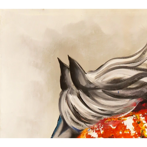 Renkli At Yağlı Boya Kanvas Tablo 50x70 cm